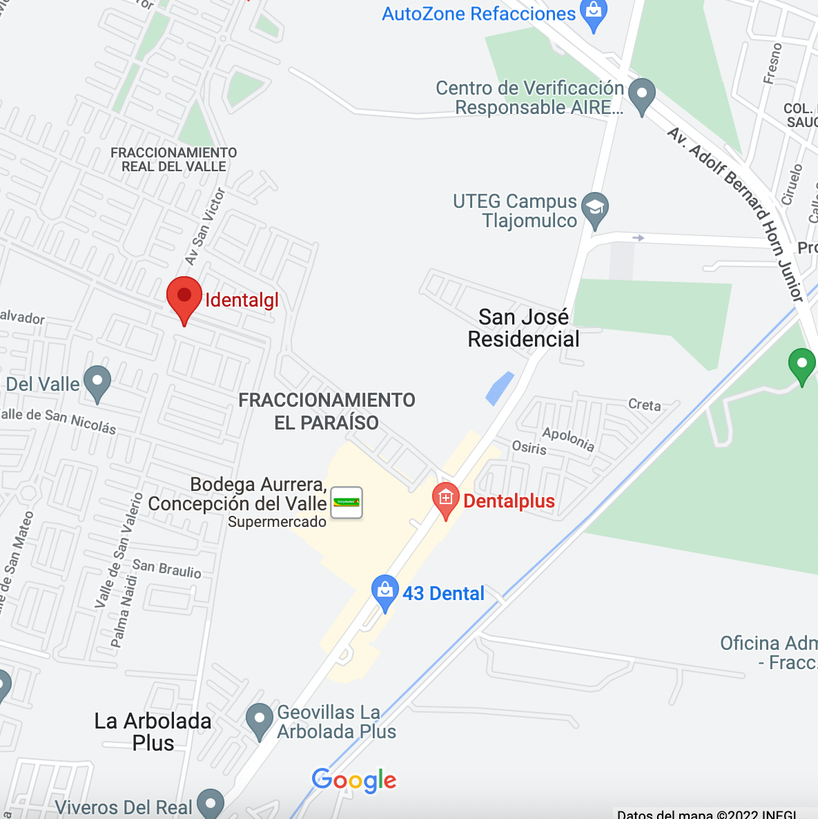 Mapa sucursal Real del Valle